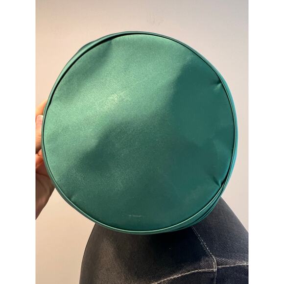 Vintage 1950s-60s Bucket Hat Green Satin Cocktail Garden Party JL - Picture 5 of 7